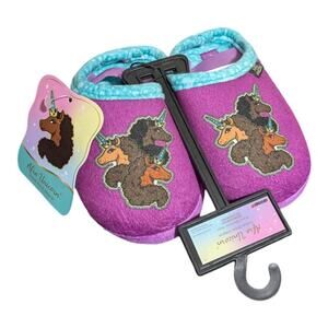 Afro Unicorn Girls Slippers Size 5-6 Brand New With Tags